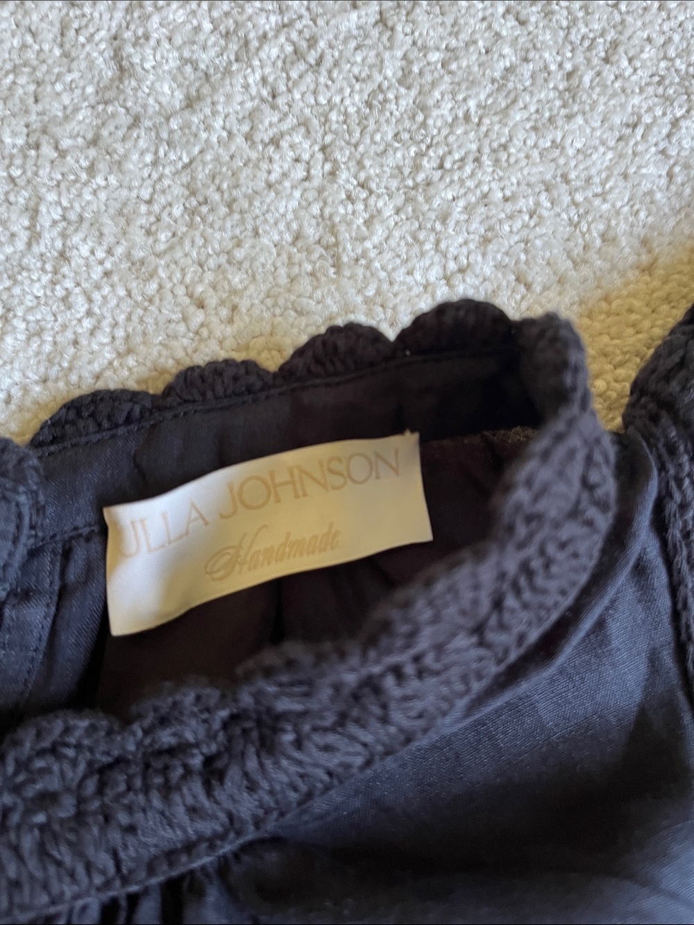 Ulla Johnson Navy Crochet Flutter Tank for Girls - Picture 2 of 2